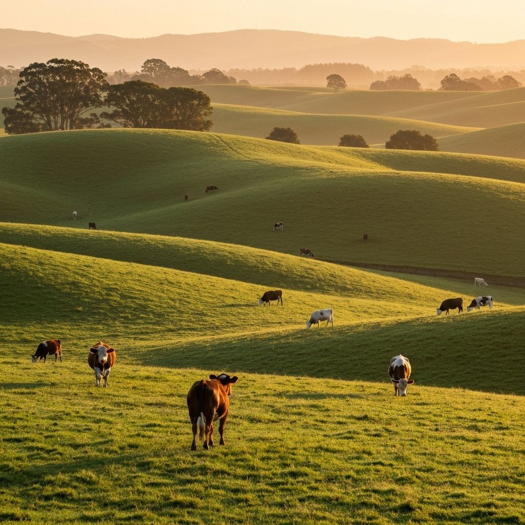 Paisaje agrícola con ganado